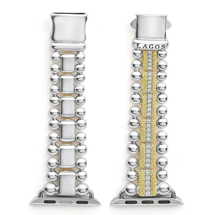 Smart Caviar 18K Gold and Diamond Caviar Beaded Watch Bracelet3845mm LAGOS Bracelets