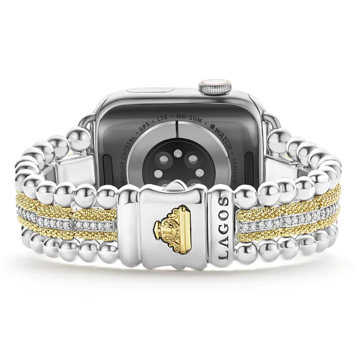 Smart Caviar 18K Gold and Diamond Caviar Beaded Watch Bracelet3845mm LAGOS Bracelets