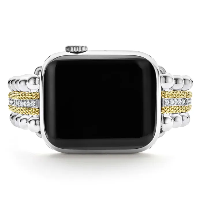 Smart Caviar 18K Gold and Diamond Caviar Beaded Watch Bracelet3845mm LAGOS Bracelets