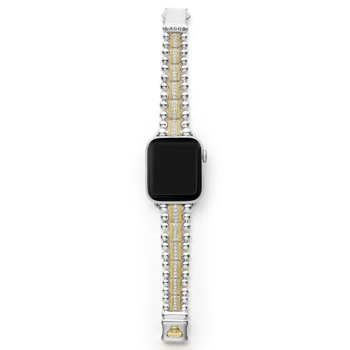 Smart Caviar 18K Gold and Diamond Caviar Beaded Watch Bracelet3845mm LAGOS Bracelets