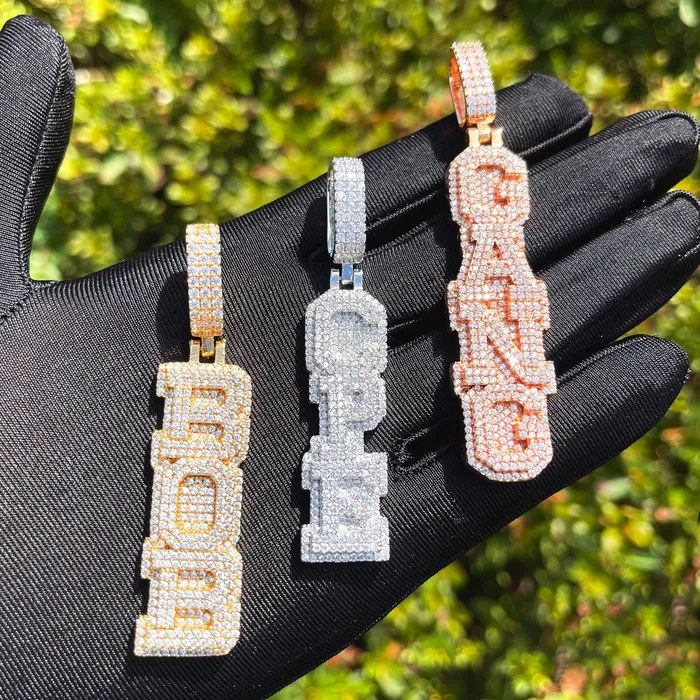 Stacked Letters Iced Out Personalized Custom Name Necklace Pendant Stacked Necklaces Stacked Letters Iced Out Personalized Custom Name Necklace Pendant Stacked Necklaces