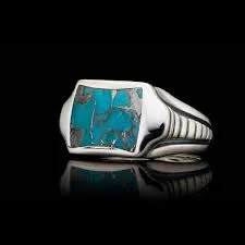 Turquoise Silver Ring 10 WILLIAM HENRY LLC Rings