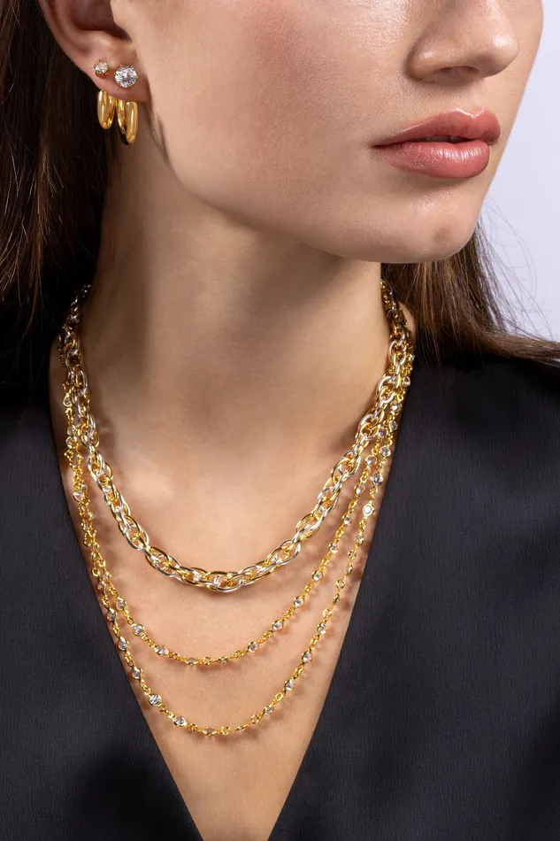 Twin link chain Crystal Haze Jewelry Necklaces