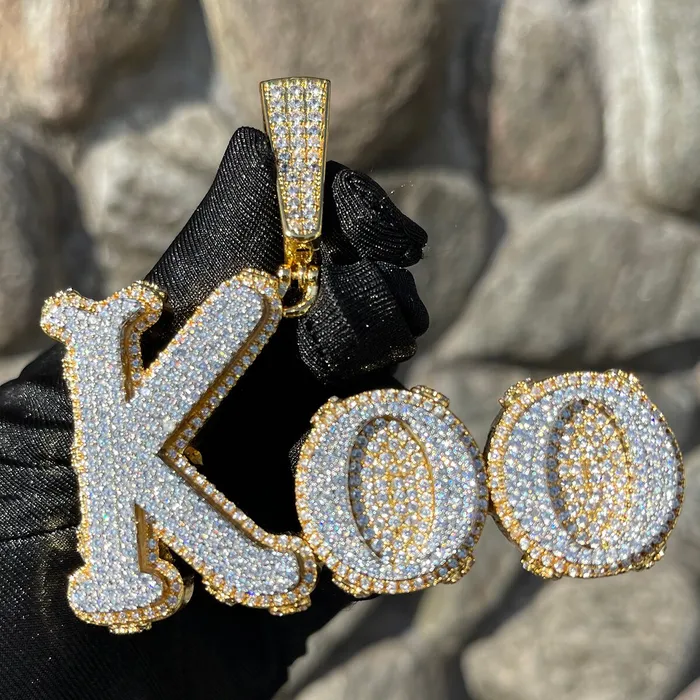 Two Tone Melting Edition Iced Out Personalized Custom Name Necklace Pendant DRIPPY Necklaces