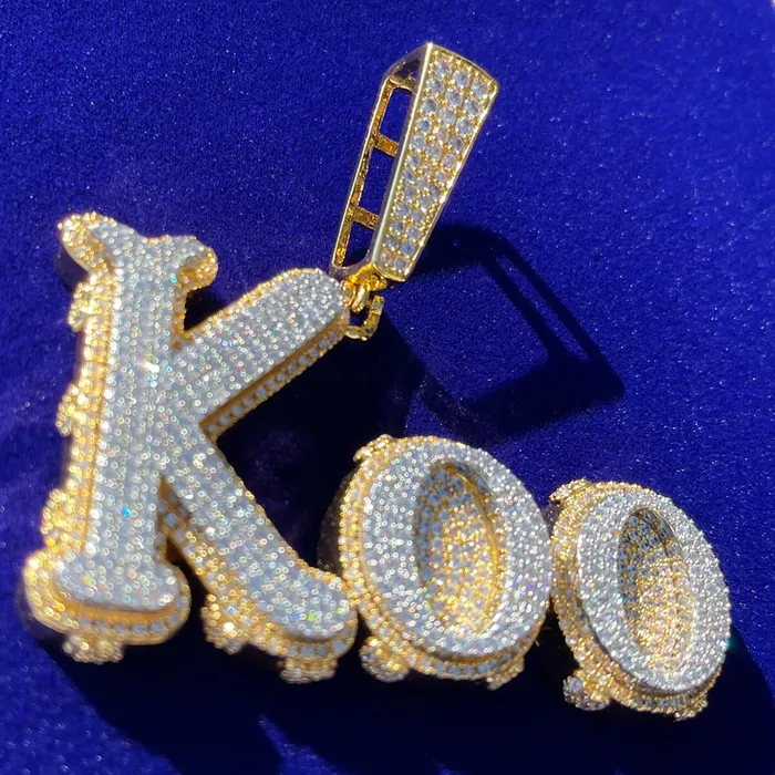 Two Tone Melting Edition Iced Out Personalized Custom Name Necklace Pendant DRIPPY Necklaces