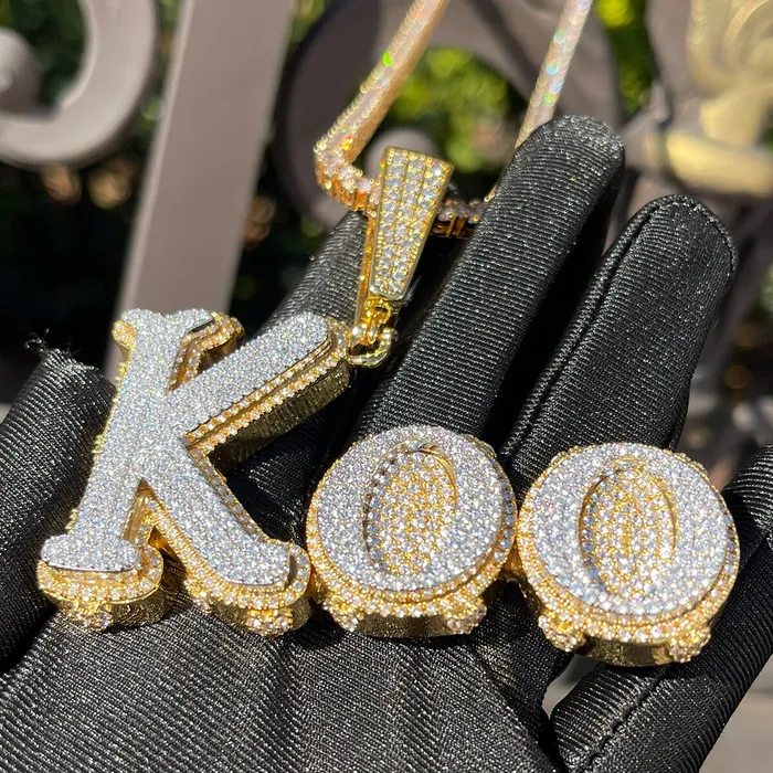 Two Tone Melting Edition Iced Out Personalized Custom Name Necklace Pendant DRIPPY Necklaces
