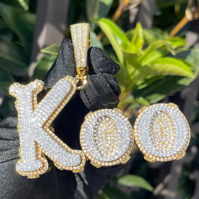 Two Tone Melting Edition Iced Out Personalized Custom Name Necklace Pendant DRIPPY Necklaces