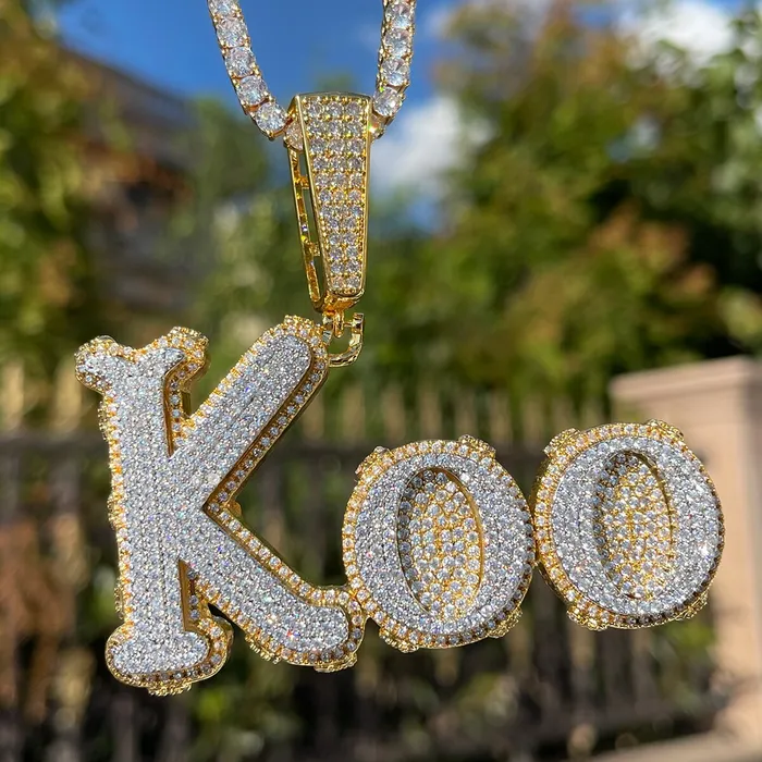 Two Tone Melting Edition Iced Out Personalized Custom Name Necklace Pendant DRIPPY Necklaces