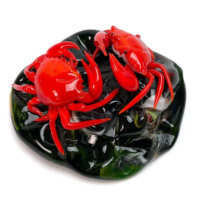 Vianello Mauro Earrings Red Crabs on the Rock Murano Glass Vianello Mauro Earrings Red Crabs on the Rock Murano Glass