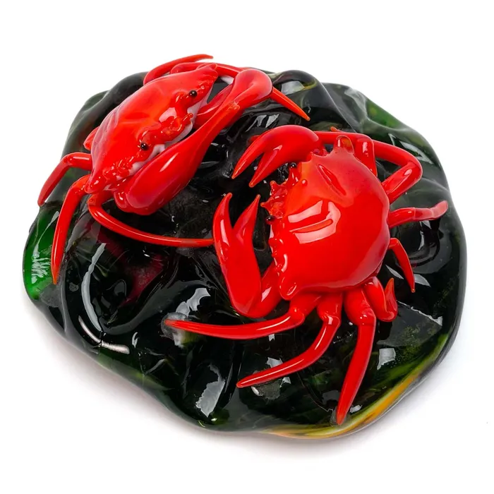 Vianello Mauro Earrings Red Crabs on the Rock Murano Glass Vianello Mauro Earrings Red Crabs on the Rock Murano Glass
