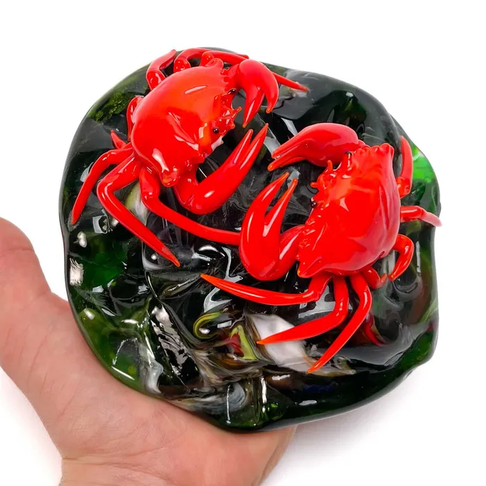 Vianello Mauro Earrings Red Crabs on the Rock Murano Glass Vianello Mauro Earrings Red Crabs on the Rock Murano Glass