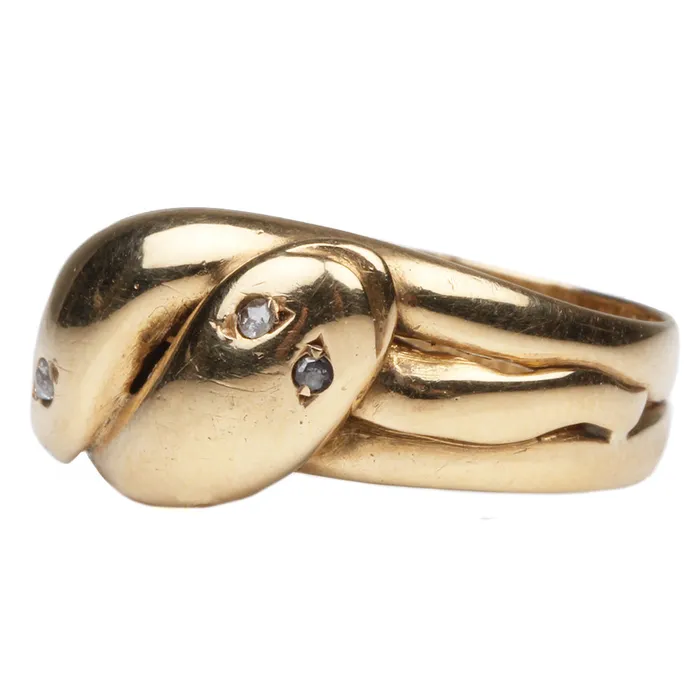 Victorian Twin Snake Ring Bell Bird Antiques Rings